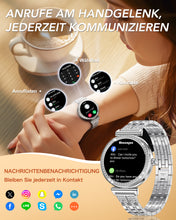 Laden Sie das Bild in den Galerie-Viewer, CIVO Smartwatch Damen Fitness Tracker Sport Schrittzähler Wasserdicht IP67 Fitnessuhr Blutdruckmessung Pulsuhr Smart Watch Kompatibel Android iOS Rosegold Silber