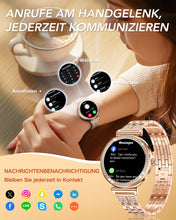 Laden Sie das Bild in den Galerie-Viewer, CIVO Smartwatch Damen Fitness Tracker Sport Schrittzähler Wasserdicht IP67 Fitnessuhr Blutdruckmessung Pulsuhr Smart Watch Kompatibel Android iOS Rosegold Silber