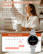 Laden Sie das Bild in den Galerie-Viewer, CIVO Smartwatch Damen Fitness Tracker Sport Schrittzähler Wasserdicht IP67 Fitnessuhr Blutdruckmessung Pulsuhr Smart Watch Kompatibel Android iOS Rosegold Silber