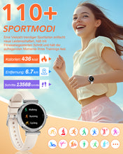 Laden Sie das Bild in den Galerie-Viewer, CIVO Smartwatch Damen Fitness Tracker Sport Schrittzähler Wasserdicht IP67 Fitnessuhr Blutdruckmessung Pulsuhr Smart Watch Kompatibel Android iOS Rosegold Silber