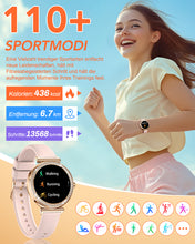 Laden Sie das Bild in den Galerie-Viewer, CIVO Smartwatch Damen Fitness Tracker Sport Schrittzähler Wasserdicht IP67 Fitnessuhr Blutdruckmessung Pulsuhr Smart Watch Kompatibel Android iOS Rosegold Silber