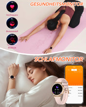 Laden Sie das Bild in den Galerie-Viewer, CIVO Smartwatch Damen Fitness Tracker Sport Schrittzähler Wasserdicht IP67 Fitnessuhr Blutdruckmessung Pulsuhr Smart Watch Kompatibel Android iOS Rosegold Silber