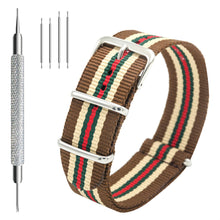 Load image into Gallery viewer, NATO Strap 4/8 Packs - 16mm 18mm 20mm 22mm 24mm Premium Ballistic Nylon Watch Bands Zulu Style with Stainless Steel Buckle