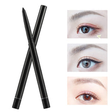 Laden Sie das Bild in den Galerie-Viewer, 1 Stück natürlicher Augenbrauenstift mit doppeltem Verwendungszweck, Eyeliner, wasserfest, schweißfest, schwarz, dreht sich automatisch, von Allumyth