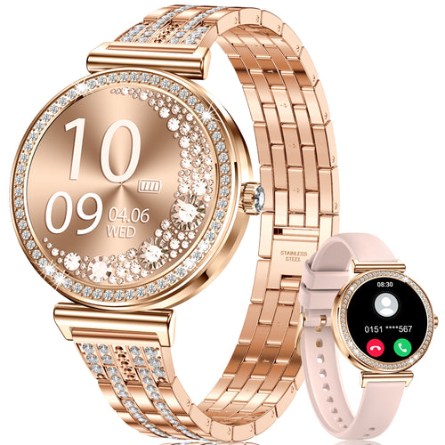 CIVO Smartwatch Damen Fitness Tracker Sport Schrittzähler Wasserdicht IP67 Fitnessuhr Blutdruckmessung Pulsuhr Smart Watch Kompatibel Android iOS Rosegold Silber