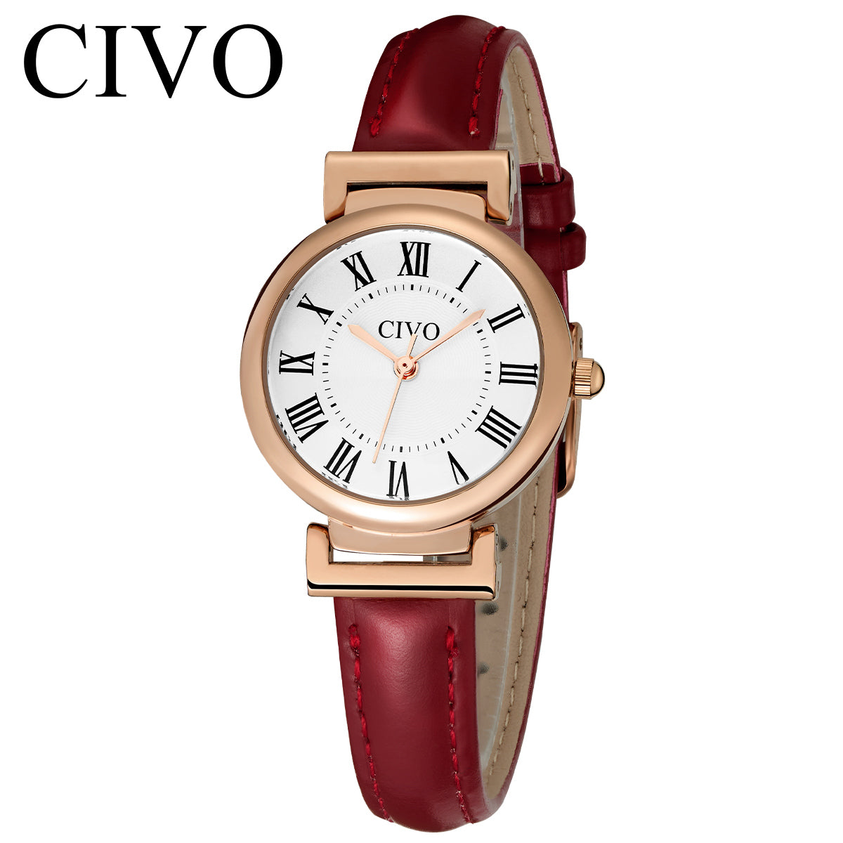 Quarzuhr für Damen | Lederarmband | CIVO 8129C