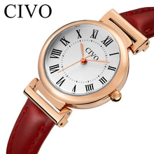 Laden Sie das Bild in den Galerie-Viewer, Quarzuhr für Damen | Lederarmband | CIVO 8129C