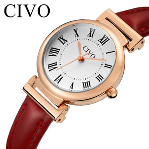 Quarzuhr für Damen | Lederarmband | CIVO 8129C