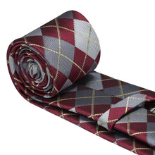 Load image into Gallery viewer, Neckties Set Checkered Tie Pocket Square Set for Business Wedding Party