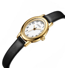 Charger l'image dans la galerie, Small Oval Watches for Women: Elegant Leather Watch, Fits Small Wrists, Arabic Numerals | 8372C