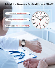 Load image into Gallery viewer, Night-Light Nurse Watches for Women: Easy-Read Analog Waterproof Watch | 8421C