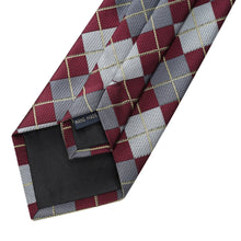 Load image into Gallery viewer, Neckties Set Checkered Tie Pocket Square Set for Business Wedding Party