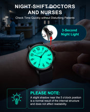 Load image into Gallery viewer, Night-Light Nurse Watches for Women: Easy-Read Analog Waterproof Watch | 8421C