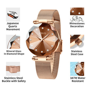 8064C | Quartz Women Watch | Mesh Band