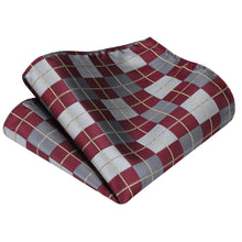 Load image into Gallery viewer, Neckties Set Checkered Tie Pocket Square Set for Business Wedding Party