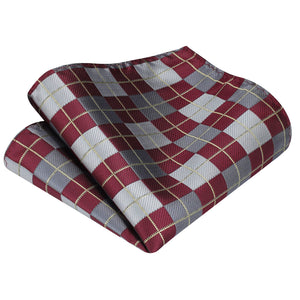 Neckties Set Checkered Tie Pocket Square Set for Business Wedding Party