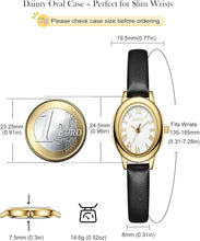 Load image into Gallery viewer, Small Oval Watches for Women: Elegant Leather Watch, Fits Small Wrists, Roman Numerals | 8371C