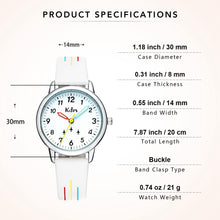 Load image into Gallery viewer, KDM Kids Watch Analog Quartz 30mm, Children&#39;s Time Teacher Watch for Boys Girls, Waterproof Wrist Watches Leather Strap, Kids Gifts Age 3-12