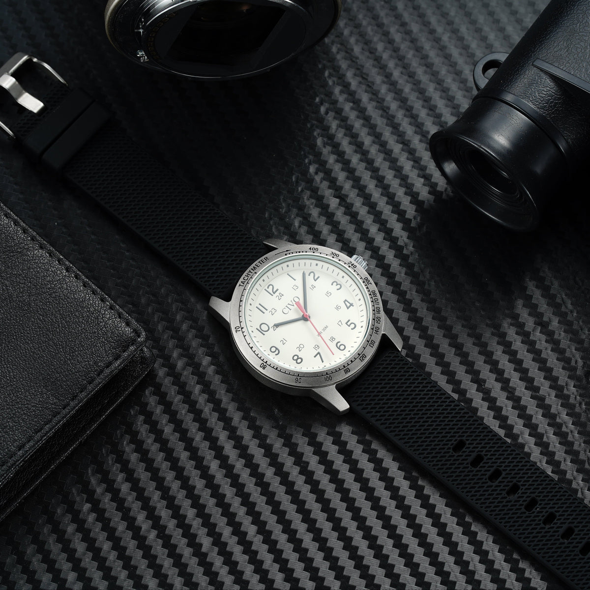 8343C | Quartz Men Watch | Rubber Band – Fashion