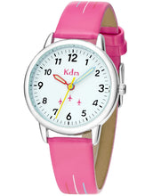 Load image into Gallery viewer, KDM Kids Watch Analog Quartz 30mm, Children&#39;s Time Teacher Watch for Boys Girls, Waterproof Wrist Watches Leather Strap, Kids Gifts Age 3-12