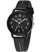 Load image into Gallery viewer, KDM Kids Watch Analog Quartz 30mm, Children&#39;s Time Teacher Watch for Boys Girls, Waterproof Wrist Watches Leather Strap, Kids Gifts Age 3-12