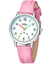 Load image into Gallery viewer, KDM Kids Watch Analog Quartz 30mm, Children&#39;s Time Teacher Watch for Boys Girls, Waterproof Wrist Watches Leather Strap, Kids Gifts Age 3-12