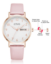 Laden Sie das Bild in den Galerie-Viewer, 2408C | Quartz Women Watch | Leather Band