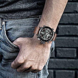 0031M | Quarz-Herrenuhr | Lederarmband