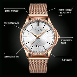 0045C | Quartz Women Watch | Mesh Band