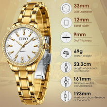 Laden Sie das Bild in den Galerie-Viewer, 8114C | Quartz Women Watch | Stainless steel Band-megalith watch