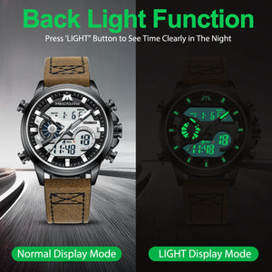 Analoge Digitaluhr | Lederarmband | 8276M