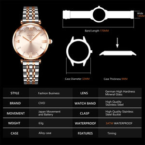 8095C | Quarzuhr für Damen | Edelstahlarmband
