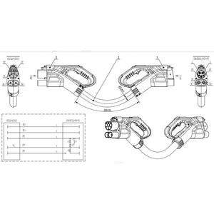 150A CCS Combo 2 auf CCS Combo 1 Stecker DC Schnellladegerät Adapter mit 0,5m UL Kabel Ladestation für Elektrofahrzeugadapter