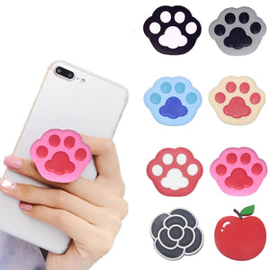 Pauchy 1PCS Universal mobile phone bracket Cute 3D Animal airbag Phone Expanding Stand Finger Holder paw flower phone holder Stand