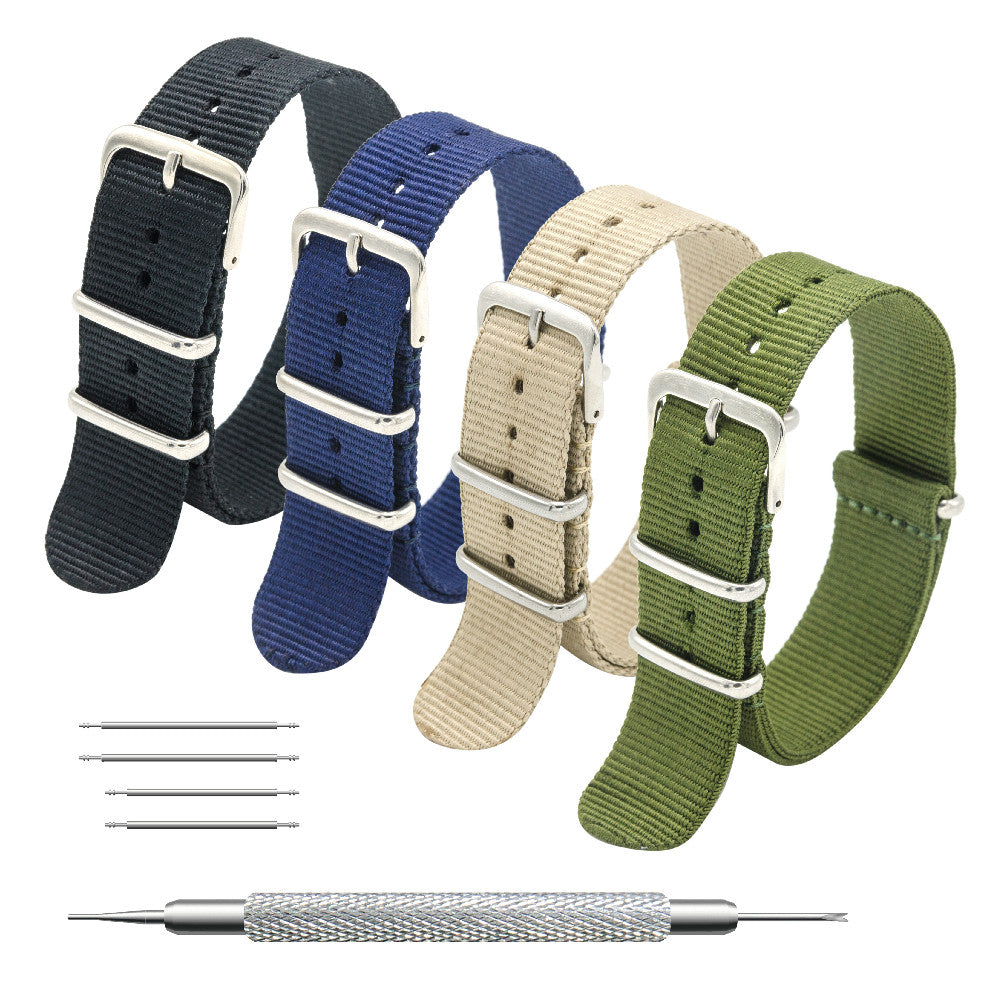 CIVO NATO-Armband, 4er-Pack, 18 mm, 20 mm, 22 mm, hochwertige Uhrenarmbänder aus ballistischem Nylon, Zulu-Stil mit Edelstahlschnalle für Männer und Frauen
