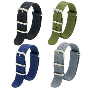 CIVO NATO-Armband, 4er-Pack, 18 mm, 20 mm, 22 mm, hochwertige Uhrenarmbänder aus ballistischem Nylon, Zulu-Stil mit Edelstahlschnalle für Männer und Frauen