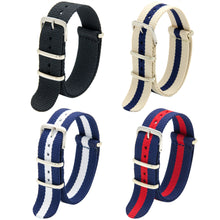 Load image into Gallery viewer, CIVO NATO Strap 4 Packs 18mm 20mm 22mm Premium Ballistic Nylon Watch Bands Zulu Style with Stainless Steel Buckle for Men Women