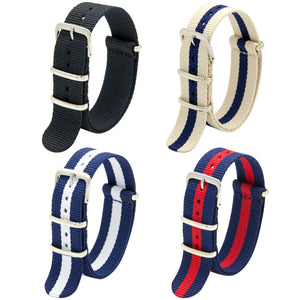 CIVO NATO Strap 4 Packs 18mm 20mm 22mm Premium Ballistic Nylon Watch Bands Zulu Style with Stainless Steel Buckle for Men Women