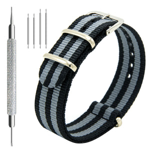 CIVO NATO Strap 4 Packs 18mm 20mm 22mm Premium Ballistic Nylon Watch Bands Zulu Style with Stainless Steel Buckle for Men Women