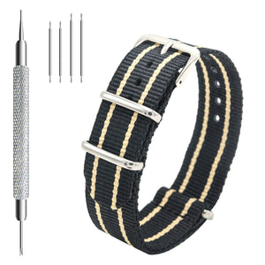 CIVO NATO Strap 4 Packs 18mm 20mm 22mm Premium Ballistic Nylon Watch Bands Zulu Style with Stainless Steel Buckle for Men Women