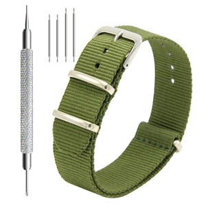 CIVO NATO Strap 4 Packs 18mm 20mm 22mm Premium Ballistic Nylon Watch Bands Zulu Style with Stainless Steel Buckle for Men Women
