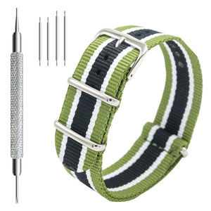 CIVO NATO Strap 4 Packs 18mm 20mm 22mm Premium Ballistic Nylon Watch Bands Zulu Style with Stainless Steel Buckle for Men Women