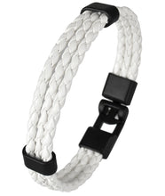 Load image into Gallery viewer, HPOLW Herren Armband,Leder geflochtenes Armband für Herren Damen Sport Retro Armband Personalisierte Armband Geschenke für Herren Schwarz/Braun/Weiß Armband