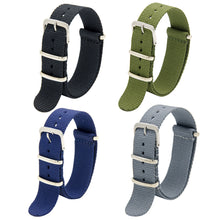 Laden Sie das Bild in den Galerie-Viewer, NATO-Armband, 4er/8er-Pack – 16 mm, 18 mm, 20 mm, 22 mm, 24 mm, hochwertige Uhrenarmbänder aus ballistischem Nylon im Zulu-Stil mit Edelstahlschnalle