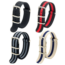 Load image into Gallery viewer, NATO Strap 4/8 Packs - 16mm 18mm 20mm 22mm 24mm Premium Ballistic Nylon Watch Bands Zulu Style with Stainless Steel Buckle