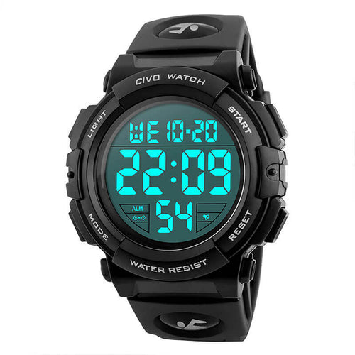 1258C | Quartz Digital Men Watch | Rubber Band-megalith watch