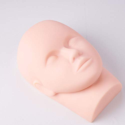 False Eyelashes Extension Practice Exercise Set for Professional Flat Mannequin Head Lip Makeup Training and Eyelash Graft(No Contain Glue)