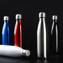 Laden Sie das Bild in den Galerie-Viewer, 350/500/750/1000 ml doppelwandige isolierte Vakuumflasche Edelstahl-Wasserflasche BPA-freie Thermoskanne für Sportwasserflaschen