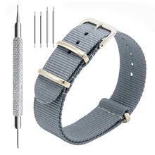 Load image into Gallery viewer, NATO Strap 4/8 Packs - 16mm 18mm 20mm 22mm 24mm Premium Ballistic Nylon Watch Bands Zulu Style with Stainless Steel Buckle