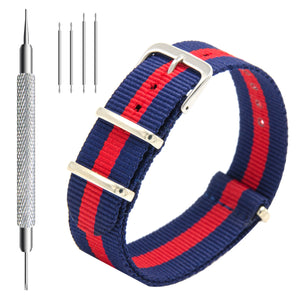 NATO-Armband, 4er/8er-Pack – 16 mm, 18 mm, 20 mm, 22 mm, 24 mm, hochwertige Uhrenarmbänder aus ballistischem Nylon im Zulu-Stil mit Edelstahlschnalle